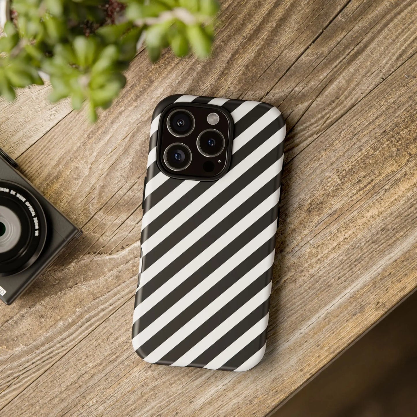 Black White Diagonal Phone Case Cover Protective Sleek Cell Phone Case Modern Smartphone Stylish - Mobile Phone Cases