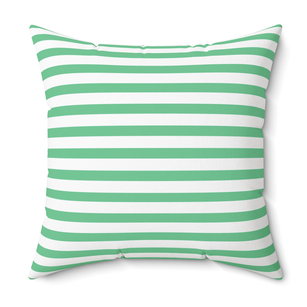 Green & White Horizontal Stripe Pillow Spun Polyester Square Pillow | Coastal Nautical Decor