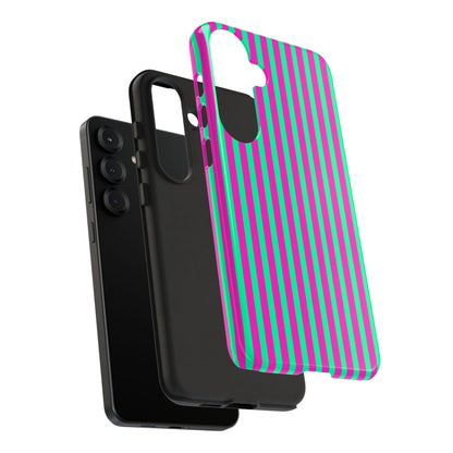 Green Pink Striped Phone Case Cover