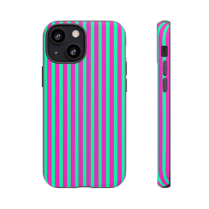 Green Pink Striped Phone Case Cover