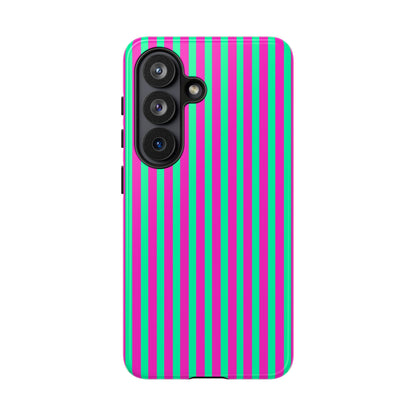 Green Pink Striped Phone Case Cover