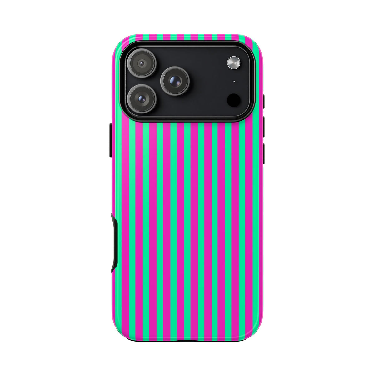 Green Pink Striped Phone Case Cover
