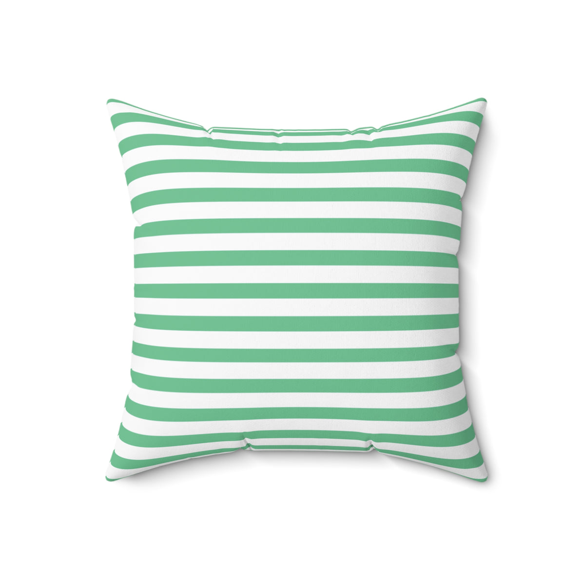 Green & White Horizontal Stripe Pillow Spun Polyester Square Pillow | Coastal Nautical Decor