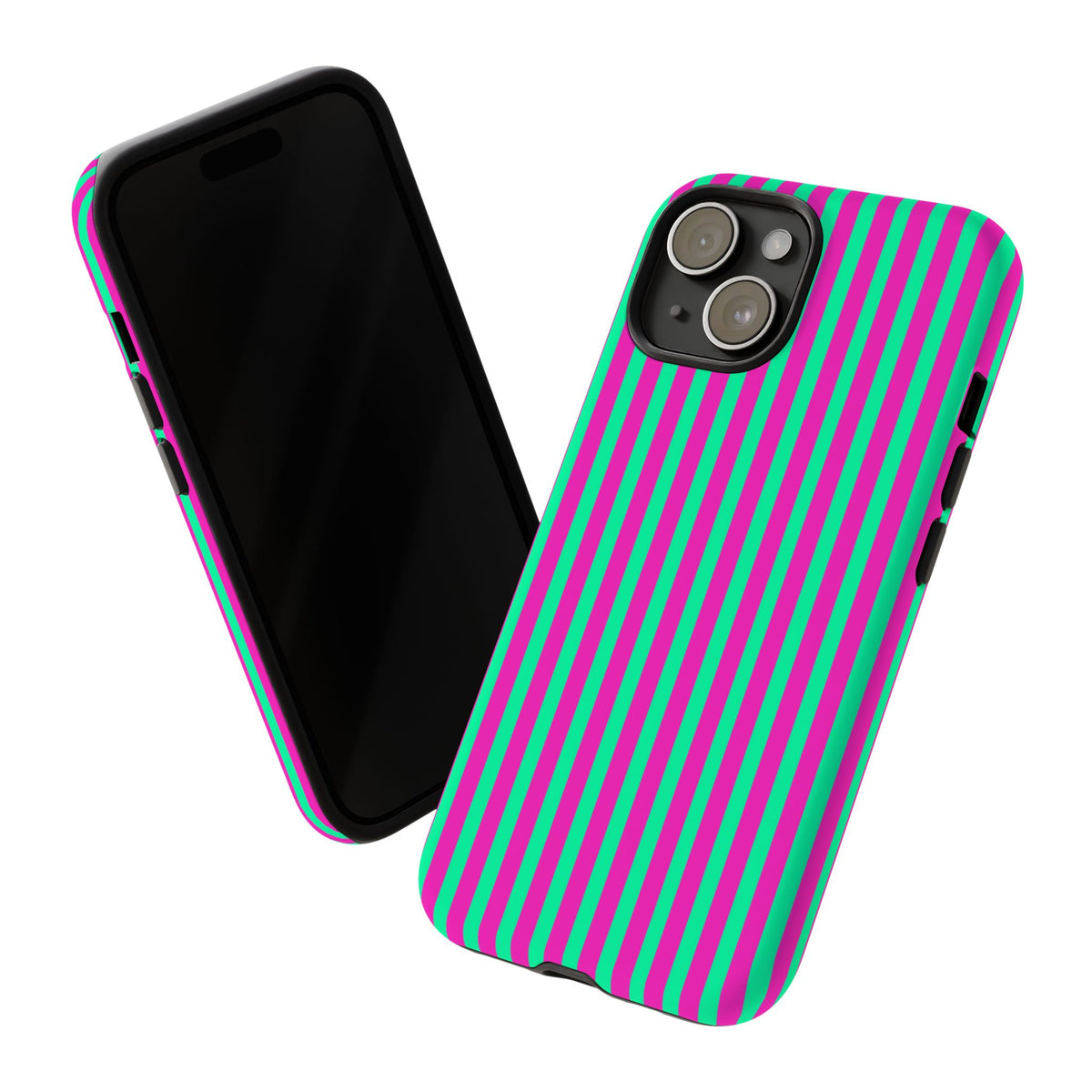 Green Pink Striped Phone Case Cover