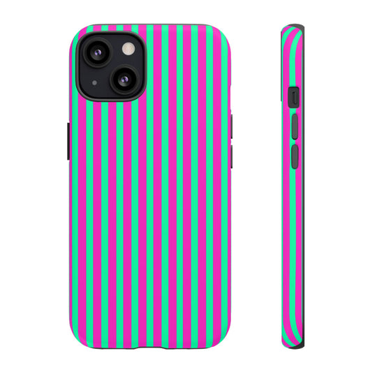 Green Pink Striped Phone Case Cover
