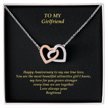 Girlfriend Necklace Intertwined Gold | Rose Gold | White Gold Hearts Pendent