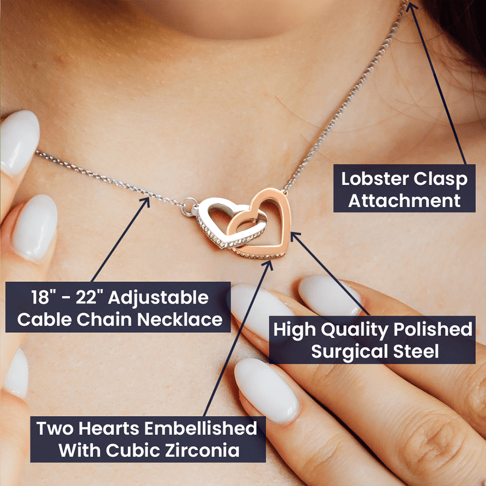Girlfriend Necklace Intertwined Gold | Rose Gold | White Gold Hearts Pendent