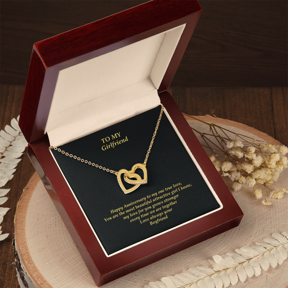 Girlfriend Necklace Intertwined Gold | Rose Gold | White Gold Hearts Pendent