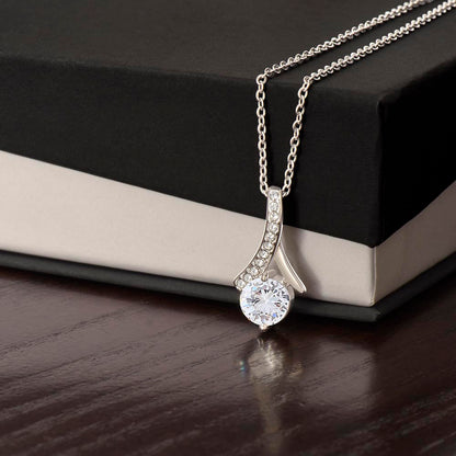 Necklace White Gold Cubic Zirconia Twist Rounded Pendent