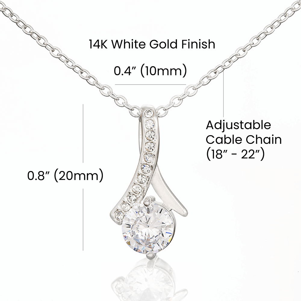 Necklace White Gold Cubic Zirconia Twist Rounded Pendent