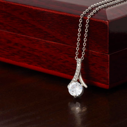 Necklace White Gold Cubic Zirconia Twist Rounded Pendent