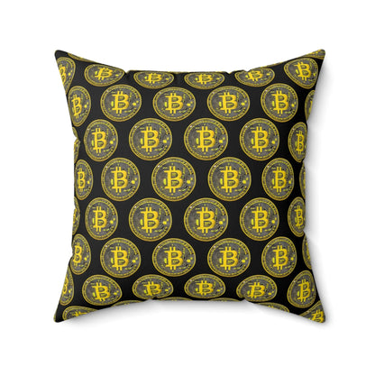 Bitcoin Polyester Square Pillow