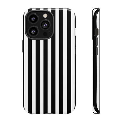 Black and white horizontal stripe phone case cover with sleek modern design for iphone samsung galaxy s24 and google pixel