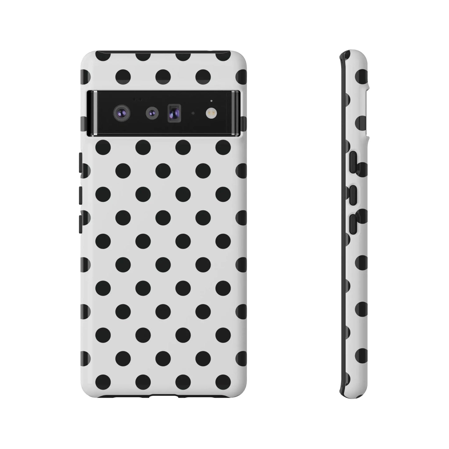 Black White Polka Dot Phone Case Cover. Phone accessories. - Google Pixel 6 Pro / Glossy - Mobile Phone Cases