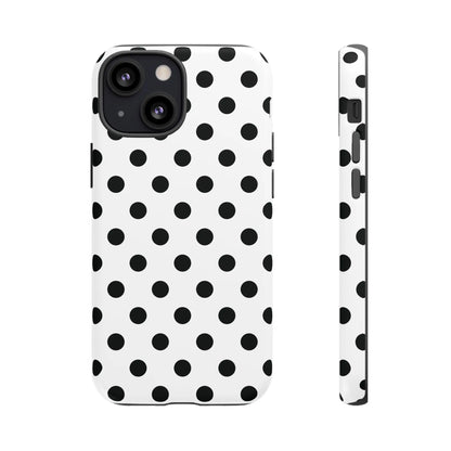Black White Polka Dot Phone Case Cover. Phone accessories. - iPhone 13 Mini / Matte - Mobile Phone Cases
