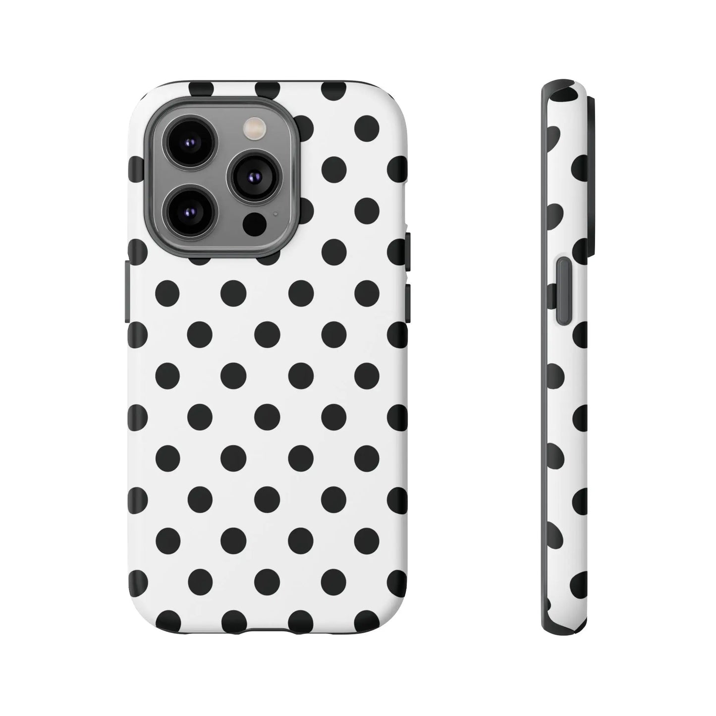 Black White Polka Dot Phone Case Cover. Phone accessories. - iPhone 14 Pro / Matte - Mobile Phone Cases