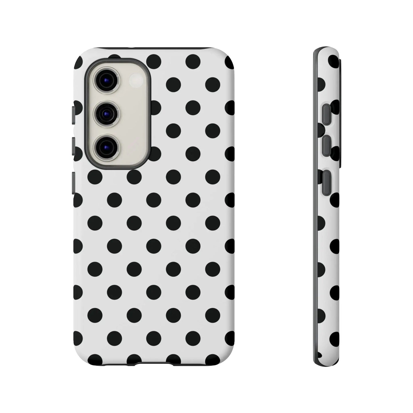 Black White Polka Dot Phone Case Cover. Phone accessories. - Samsung Galaxy S23 / Matte - Mobile Phone Cases