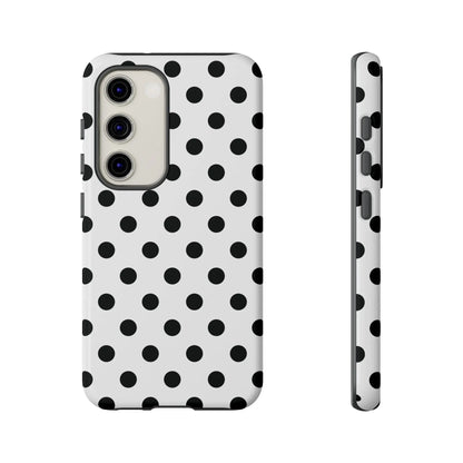 Black White Polka Dot Phone Case Cover. Phone accessories. - Samsung Galaxy S23 / Glossy - Mobile Phone Cases