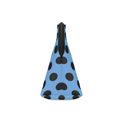 Blue Black Polkadot Makeup Carry Bag