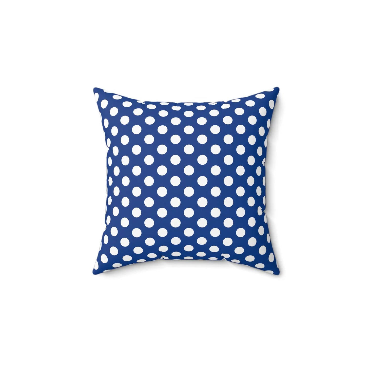 Blue Polkadot Square Pillow
