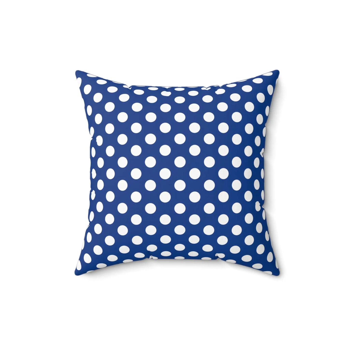 Blue Polkadot Square Pillow