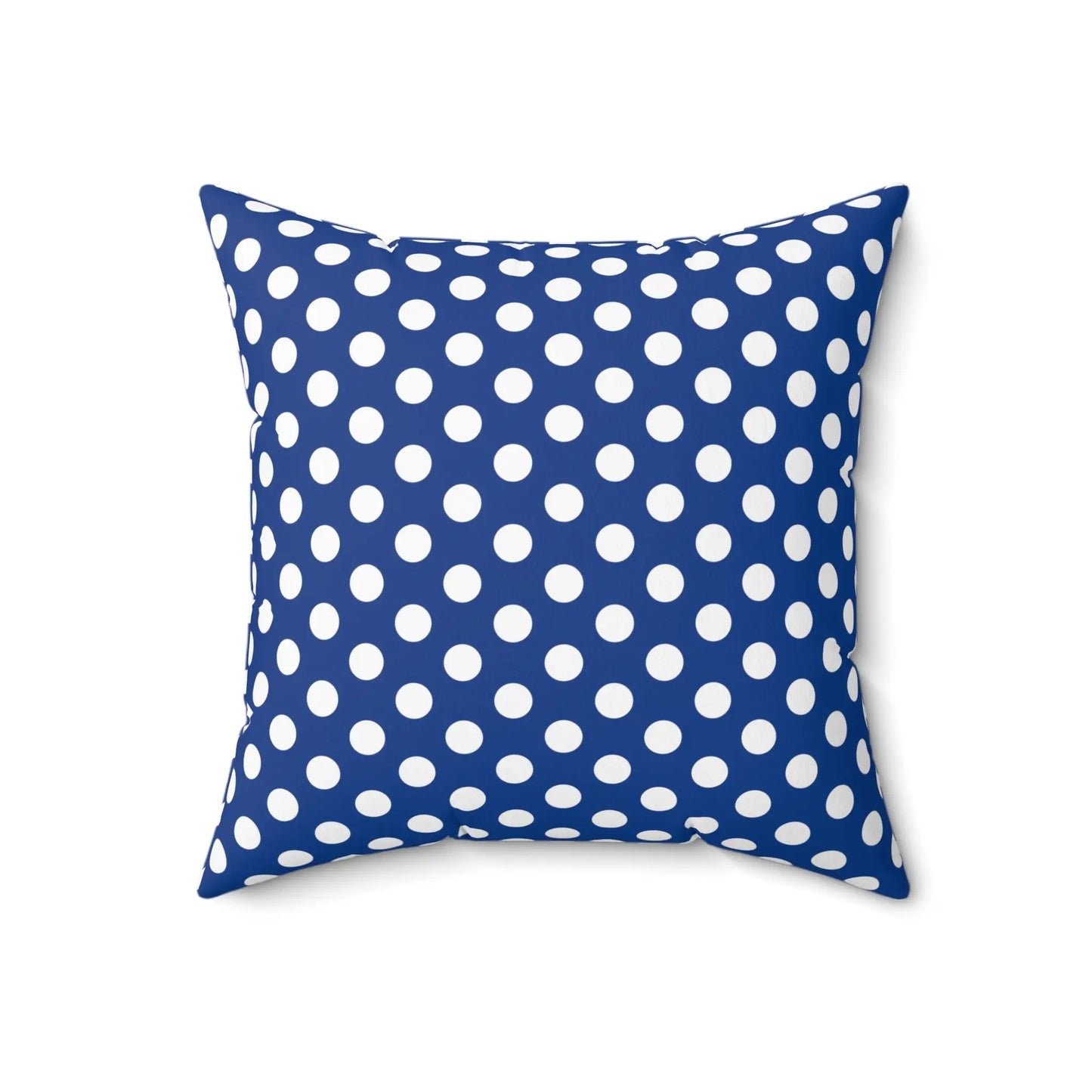 Blue Polkadot Square Pillow