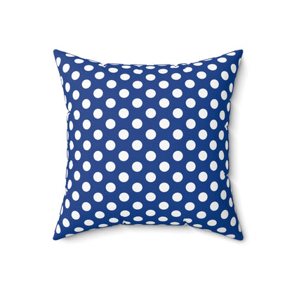Blue Polkadot Square Pillow