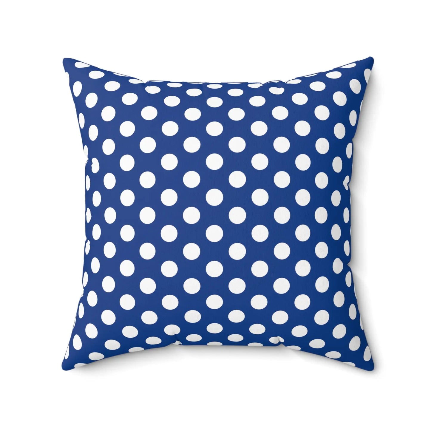 Blue Polkadot Square Pillow