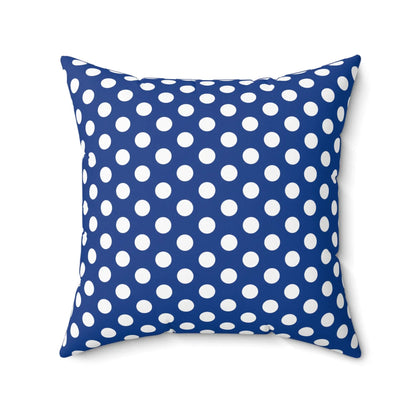 Blue Polkadot Square Pillow