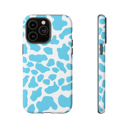 Blue White Cow Print Phone Case Cover - iPhone 14 Pro Max / Matte - Phone Case