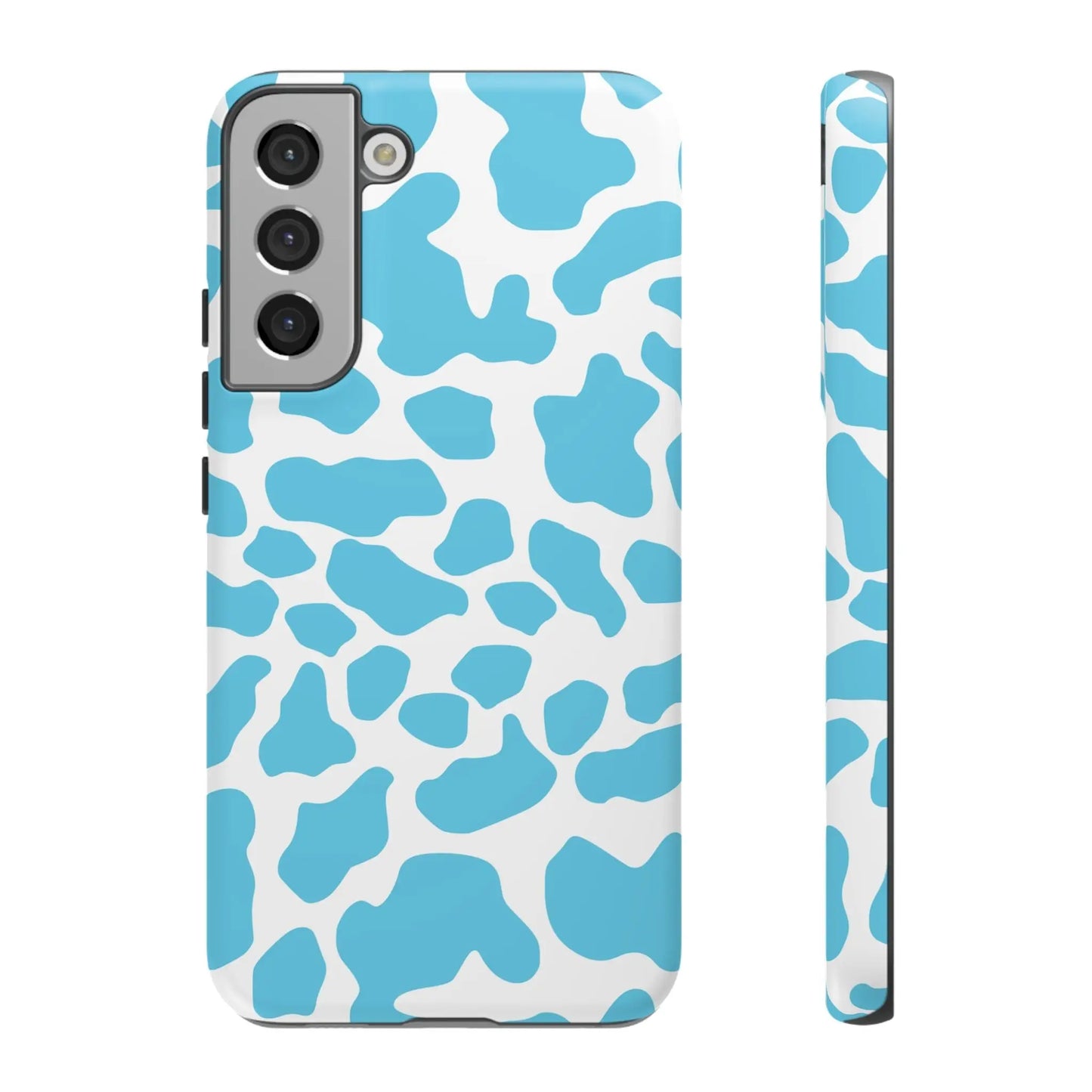 Blue White Cow Print Phone Case Cover - Samsung Galaxy S22 Plus / Matte - Phone Case