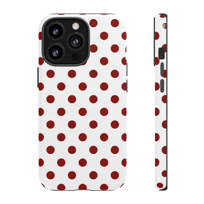 Cherry Red Polka dot Phone Case Cover - iPhone 13 Pro / Glossy - Phone Case