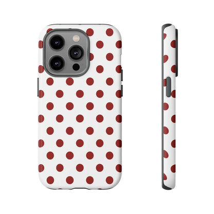 Cherry Red Polka dot Phone Case Cover - iPhone 14 Pro / Matte - Phone Case