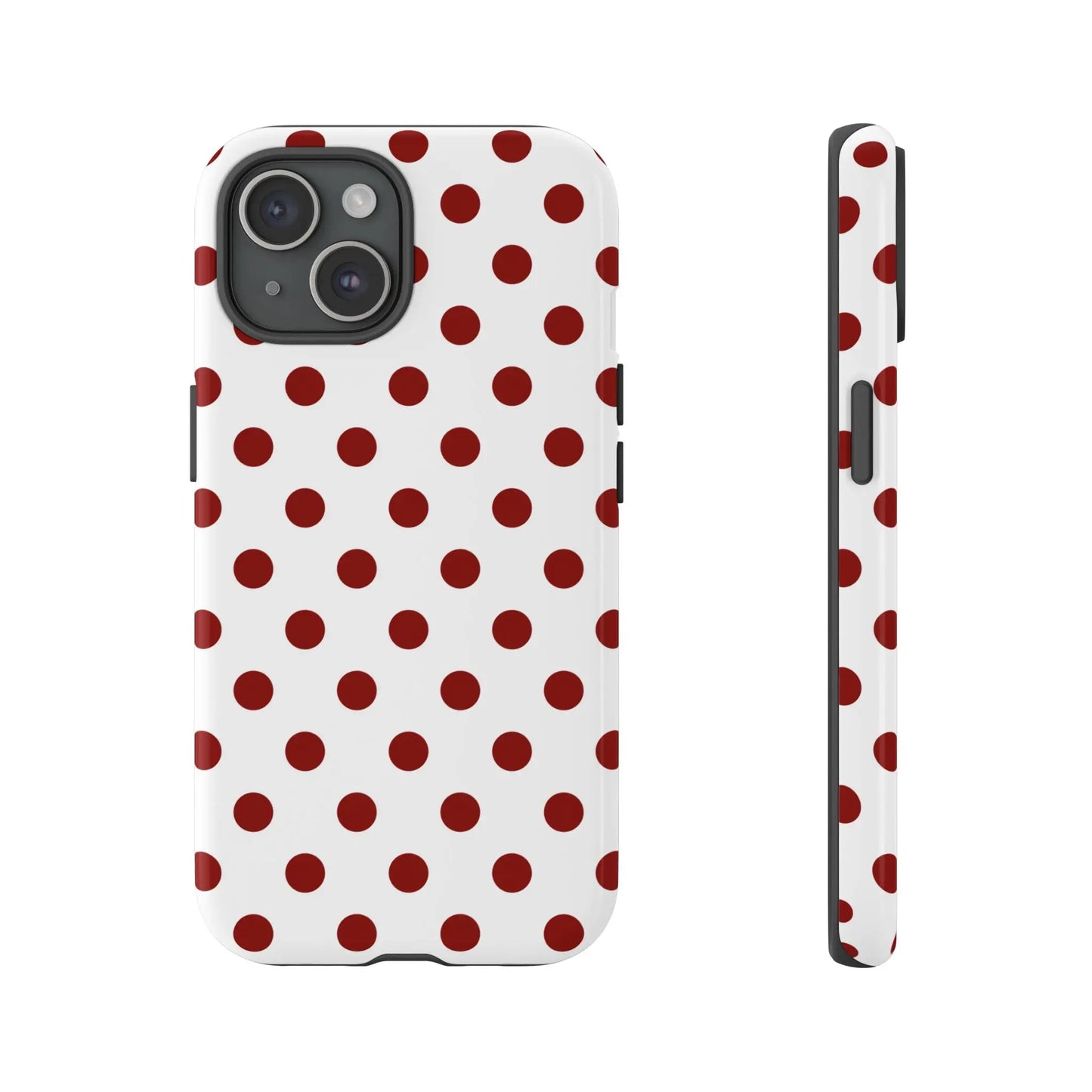 Cherry Red Polka dot Phone Case Cover - iPhone 15 / Glossy - Phone Case