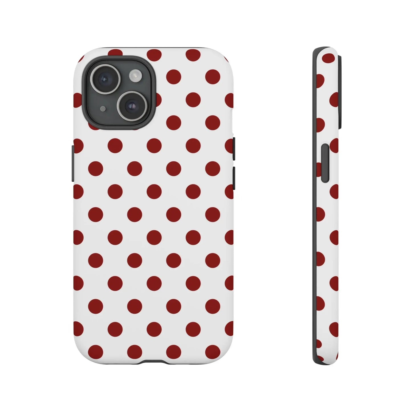Cherry Red Polka dot Phone Case Cover - iPhone 15 / Matte - Phone Case