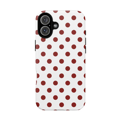 Cherry Red Polka dot Phone Case Cover - iPhone 16 Plus / Matte - Phone Case