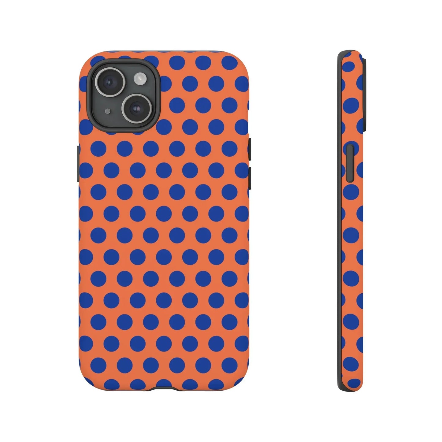 Orange Blue Polkadot Phone Case Cover - iPhone 15 Plus / Matte - Phone Case