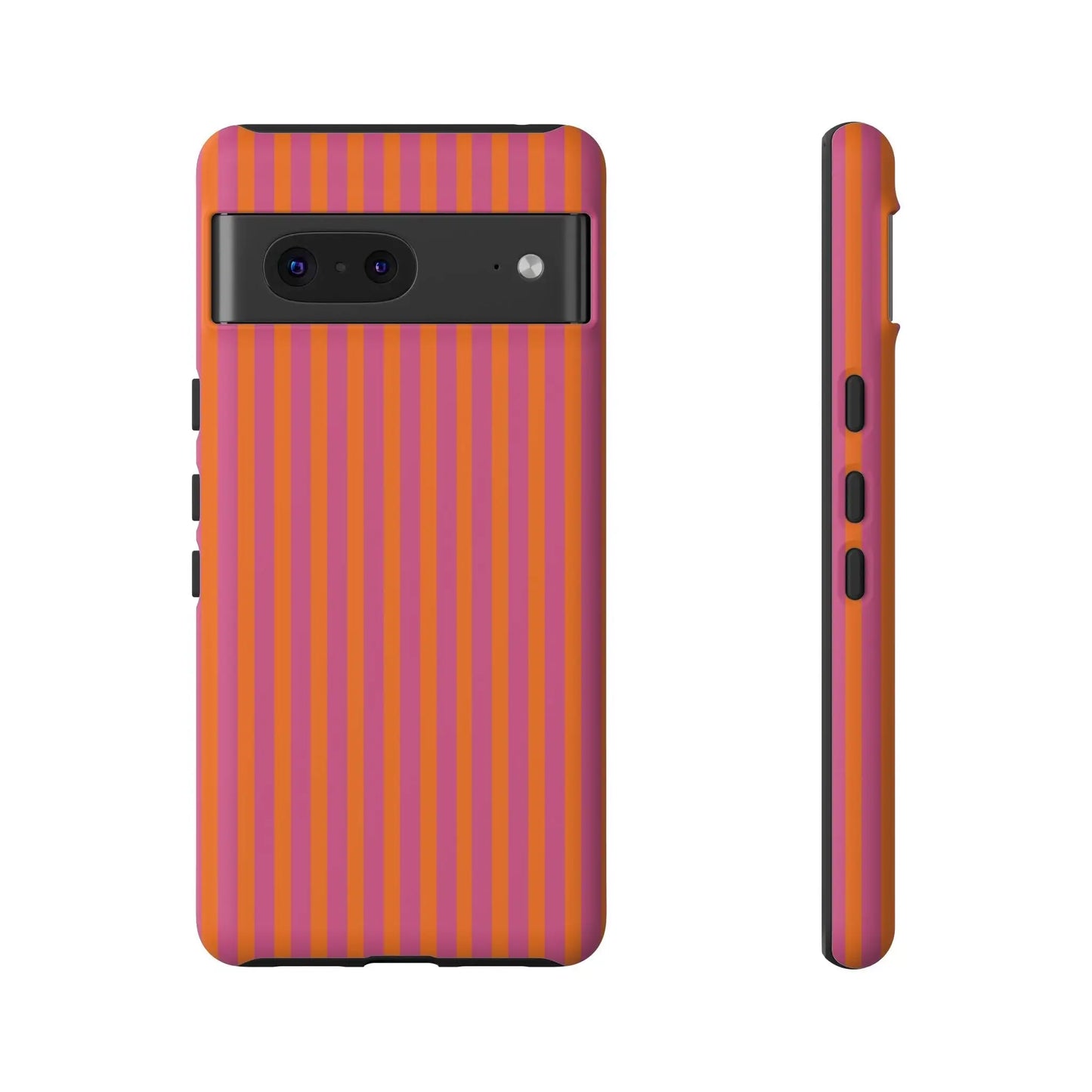 Orange Pink Striped Tough Phone Cases - Google Pixel 7 / Matte - Phone Case