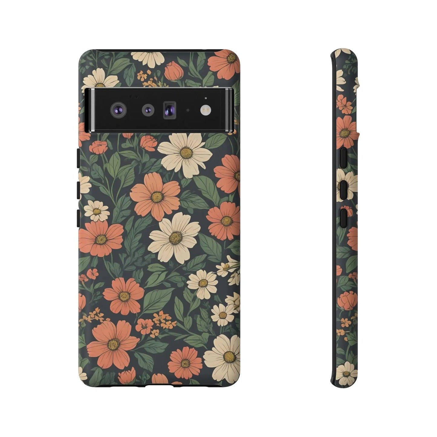 Orange & White Floral Phone Case Elegant Protection - Google Pixel 6 Pro / Matte - Mobile Phone Cases