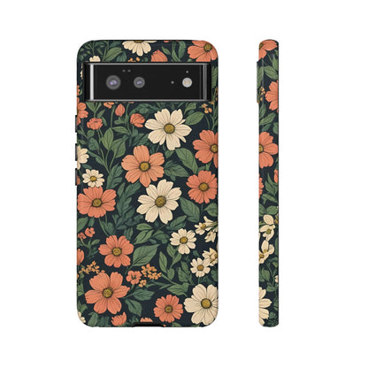 Orange & White Floral Phone Case Elegant Protection - Google Pixel 6 / Glossy - Mobile Phone Cases