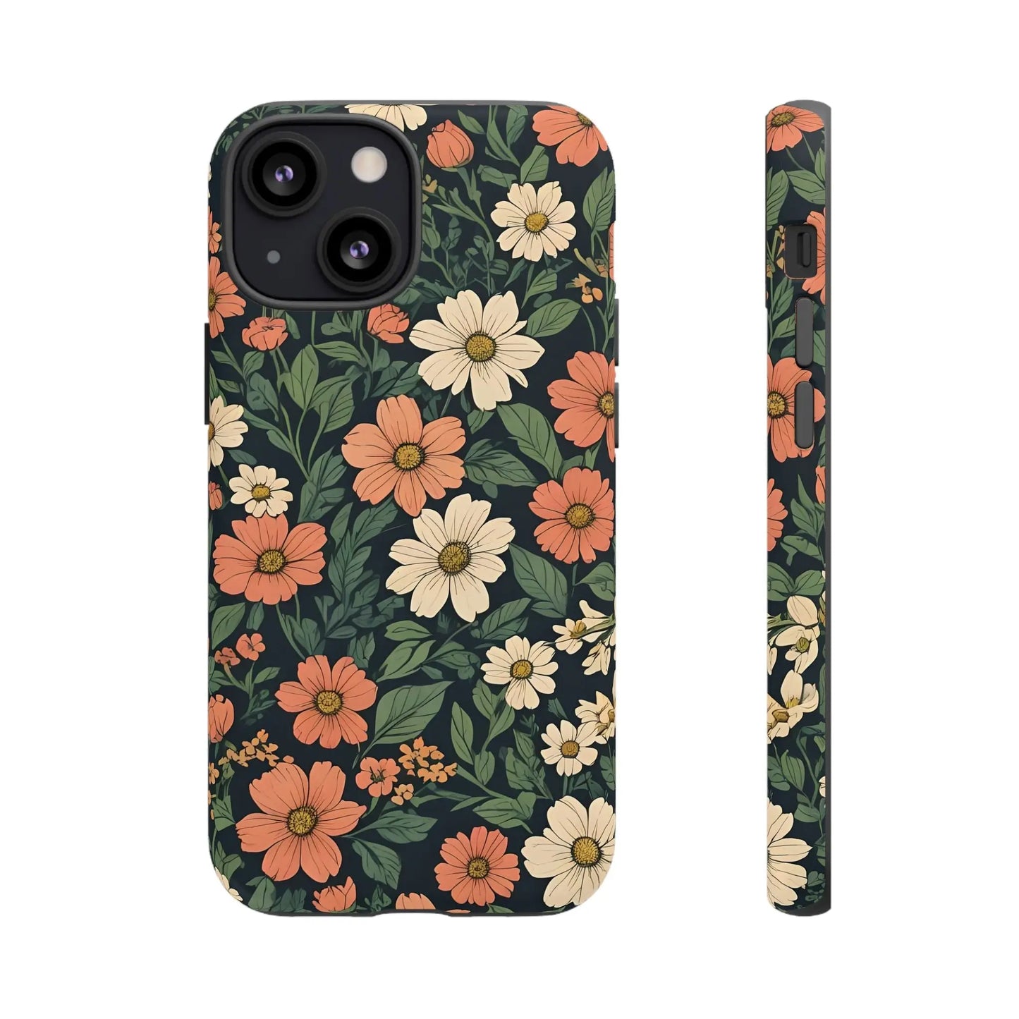 Orange & White Floral Phone Case Elegant Protection - iPhone 13 Mini / Matte - Mobile Phone Cases