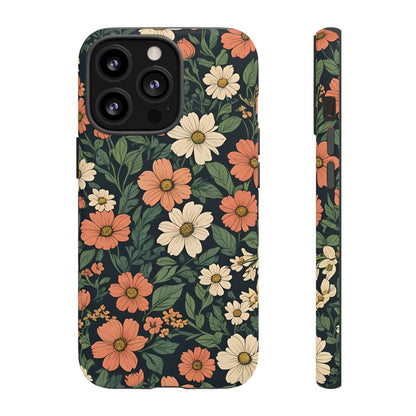 Orange & White Floral Phone Case Elegant Protection - iPhone 13 Pro / Matte - Mobile Phone Cases