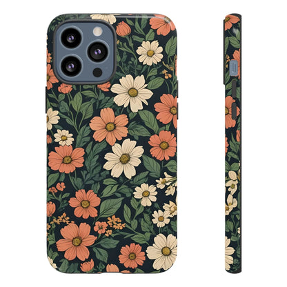 Orange & White Floral Phone Case Elegant Protection - iPhone 13 Pro Max / Glossy - Mobile Phone Cases