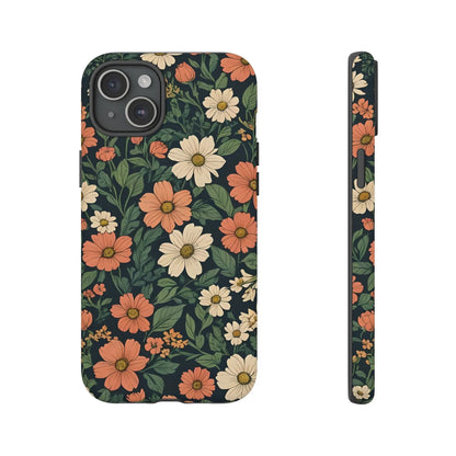 Orange & White Floral Phone Case Elegant Protection - iPhone 15 Plus / Matte - Mobile Phone Cases