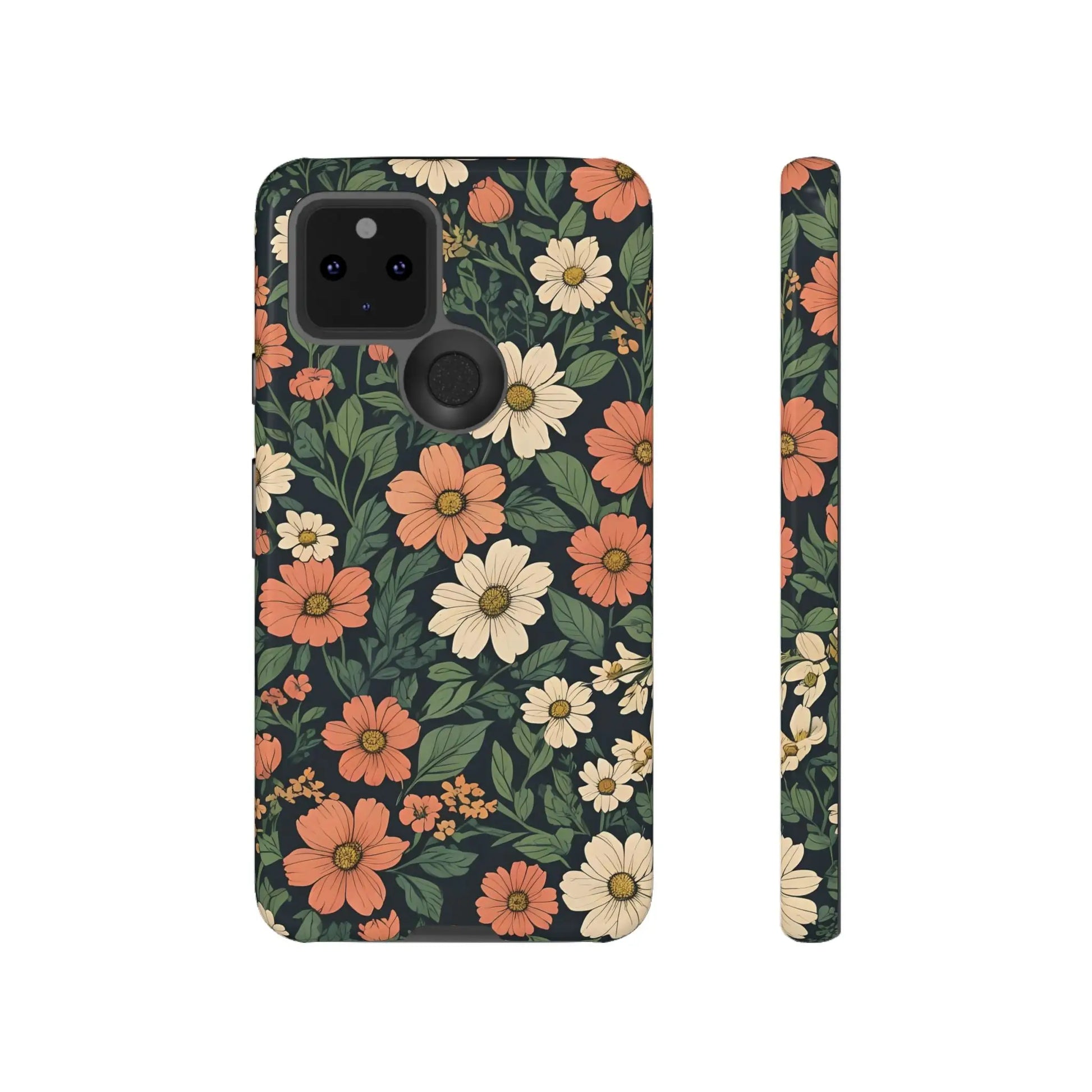 Orange & White Floral Phone Case Elegant Protection - Mobile Phone Cases