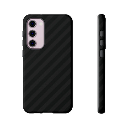 Black carbon fiber phone case back with sleek black diagonal pattern tough gloss finish for iphone samsung pixel