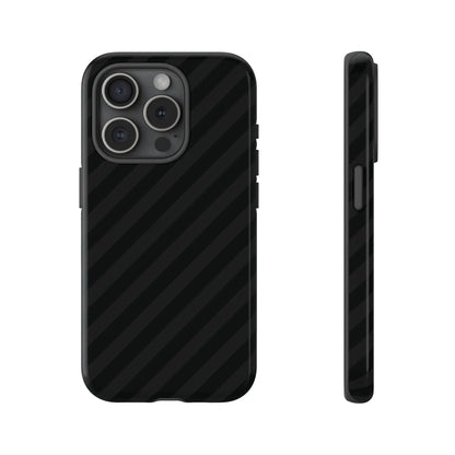 Black diagonal pattern tough gloss finish carbon fiber phone case for iphone 13 pro max back side view