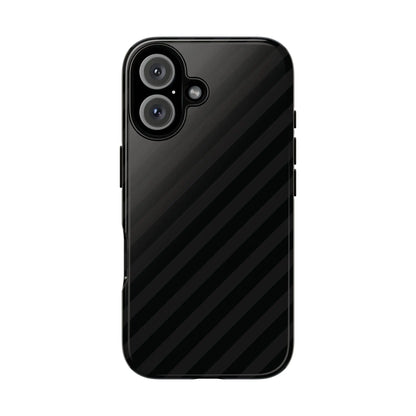 Back side of black diagonal pattern tough phone case with a glossy finish for iphone samsung and google pixel