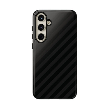 Back side of black diagonal pattern tough gloss finish carbon fiber phone case for iphone samsung and google pixel