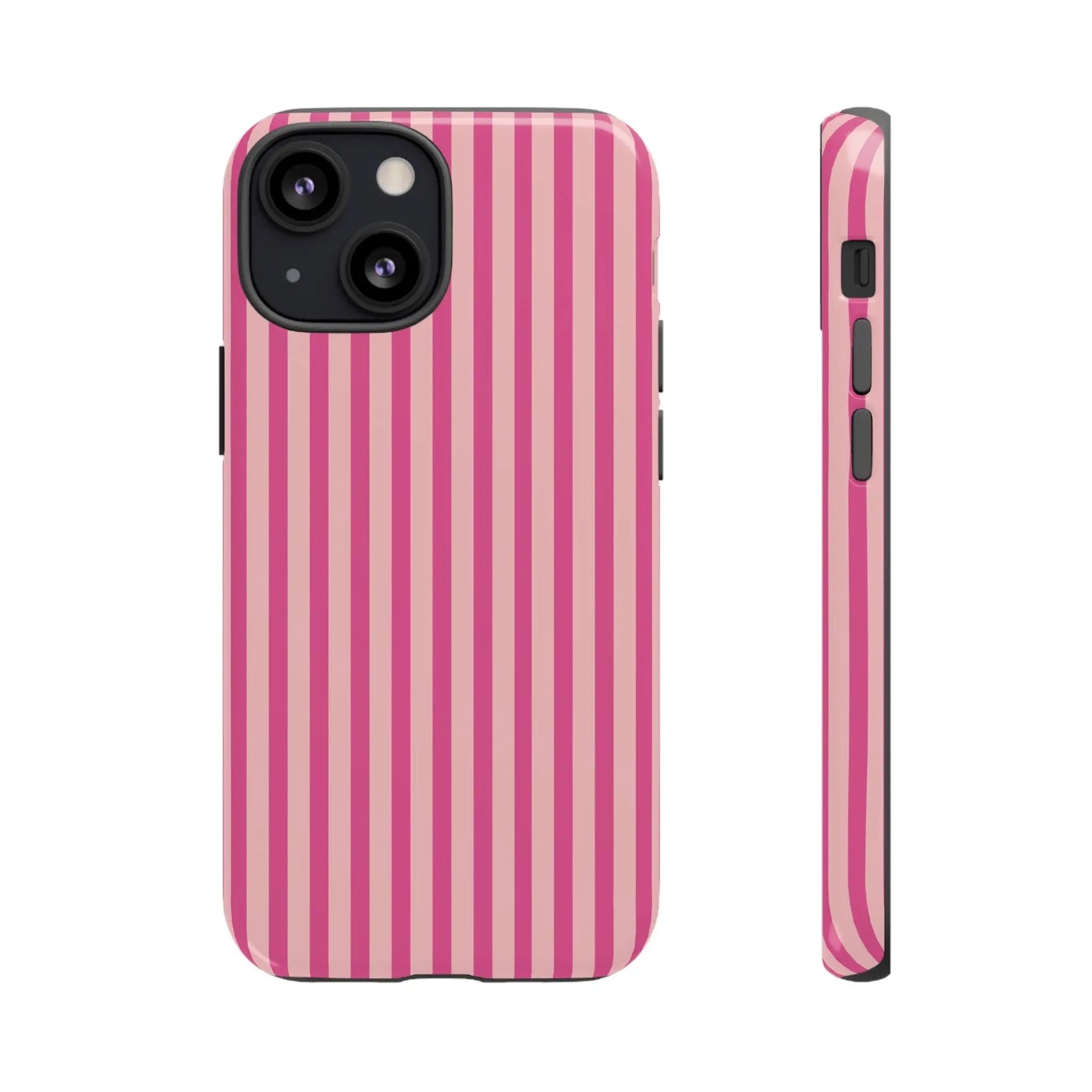 Pink Stripe Everyday Phone Case Cover Protective Smartphone Cover Trendy Accessories - iPhone 13 Mini / Glossy - Phone